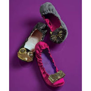 Kate Spade New York Cayman Glitter-Bow Satin女鞋