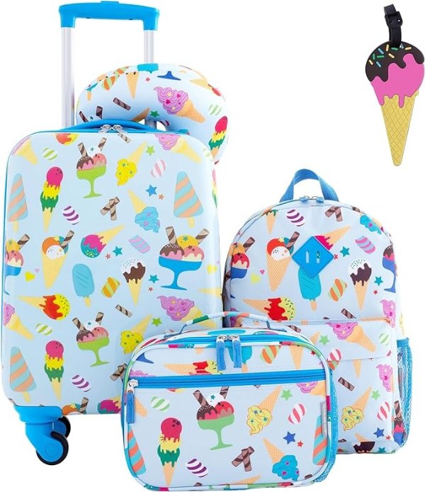 Travelers Club 5件套儿童行李箱套装，冰淇淋图案