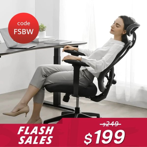【Flash Sale】高性价比款 多功能人体工学转椅 黑色款