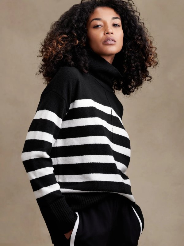 Factory - productStriped Turtleneck Sweater