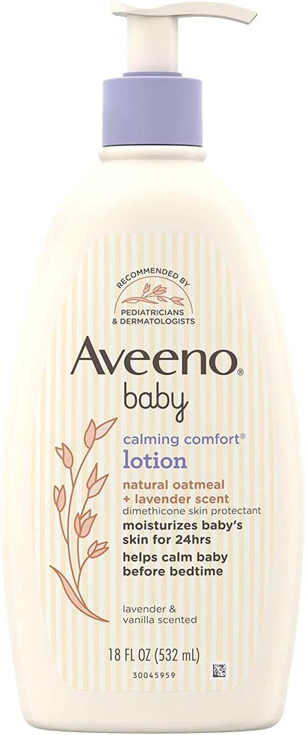 Aveeno 艾惟诺 婴儿舒缓保湿乳液，含薰衣草，香草和天然燕麦，18液体盎司/532毫升