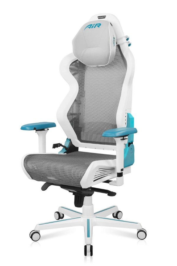 2021 DXRacer AIR Mesh Gaming Chair Modular Design Ultra-Breathable - White & Cyan
