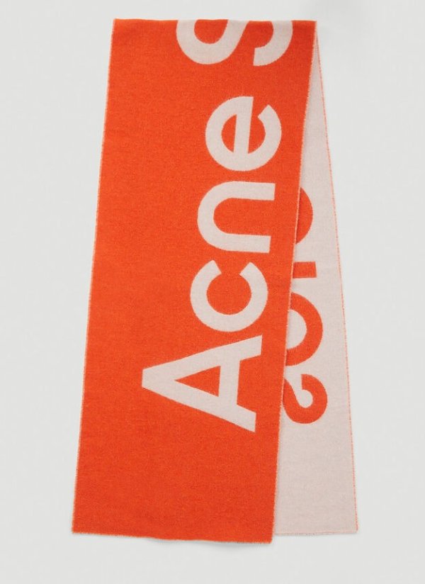 Logo Jacquard Scarf in Orange