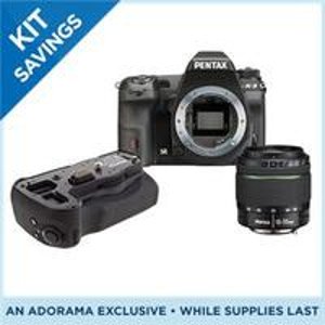 Pentax K-3 DSLR Camera + DA 18-55mm WR + D-BG5 Battery Grip + 16GB Wifi FluCard 