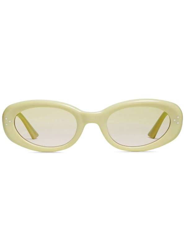 tonal-design oval-frame sunglasses
