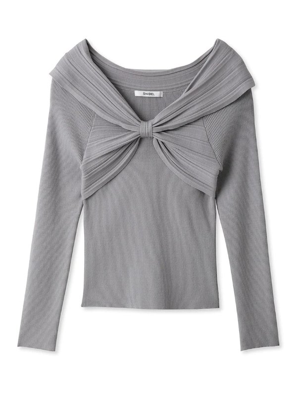 Ribbon Detail Knitted Pullover Top – SNIDEL