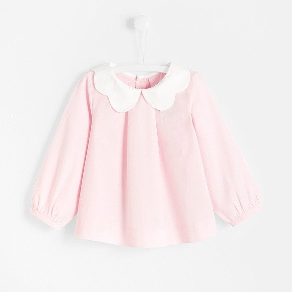 Toddler girl blouse with petal collar