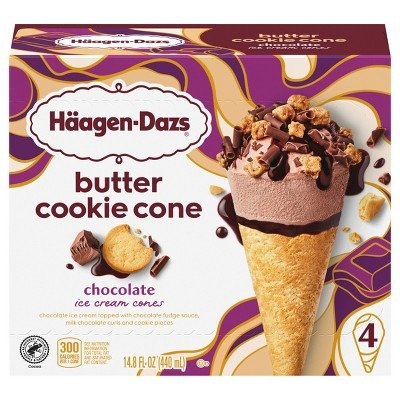 Frozen Chocolate Cookie Cone - 4ct/9.84oz