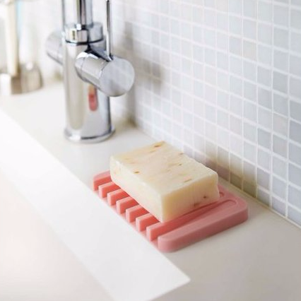 home Flow Silicone Soap Tray, Pink