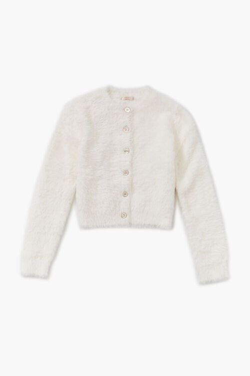 Girls Fuzzy Cardigan Sweater (Kids)