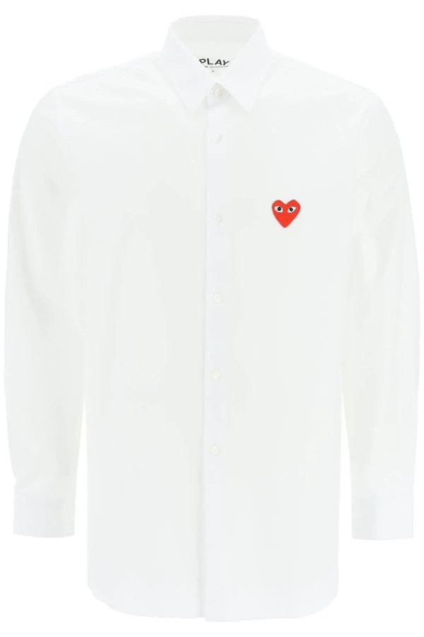 heart patch cotton shirt
