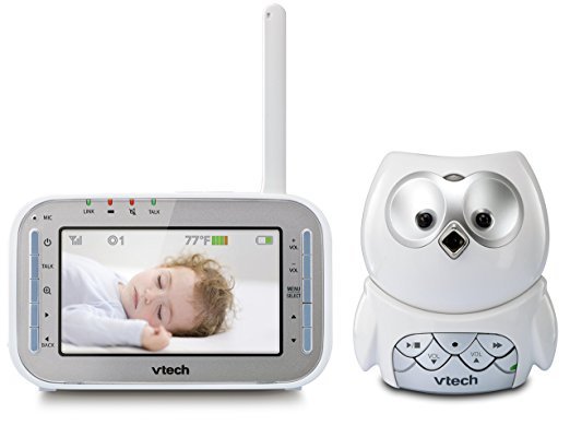 VTech VM345 Owl Video Baby Monitor with Automatic Infrared Night Vision, Split-Screen Viewing, Soothing Sounds & Lullabies, Temperature Sensor & 1,000 feet of Range