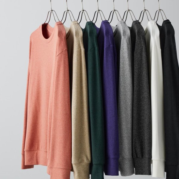 Soft Knitted Fleece Crew Neck Long-Sleeve T-Shirt | UNIQLO US