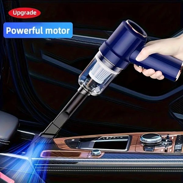 2 In 1 Blower & Suction Dual Purpose, Wireless Car Vacuum Cleaner, Handheld Cleaning Blower Dust Collector With Charging Base, Home Cleaning Tool