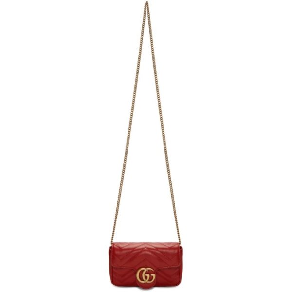 Red Super Mini GG Marmont Bag
