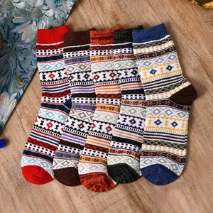 Fauson Store 5 Pairs Women's Wool Socks