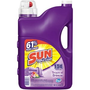 Sun Liquid Laundry Detergent, Tropical Breeze, 188 Ounce, 134 Loads