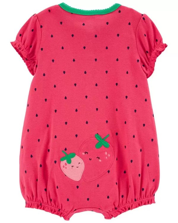 Strawberry Snap-Front Romper