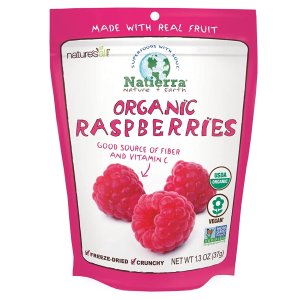 NATIERRA Nature's All Foods Organic Freeze-Dried Raspberries 1.3 Ounce