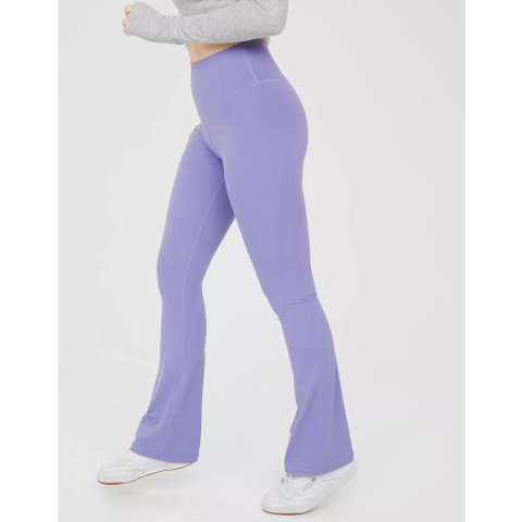 紫色阔腿打底裤