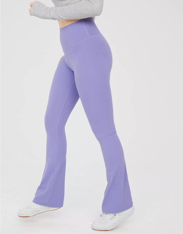 紫色阔腿打底裤