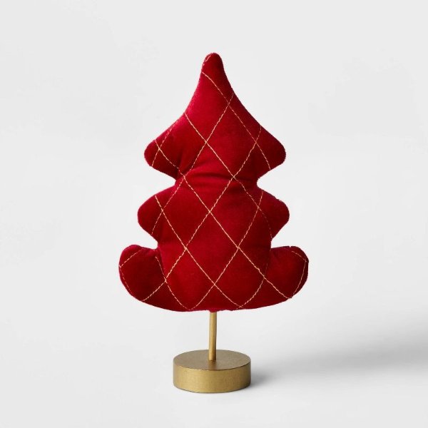 10&#34; Decorative Fabric Christmas Tree Dark Red - Wondershop&#8482;