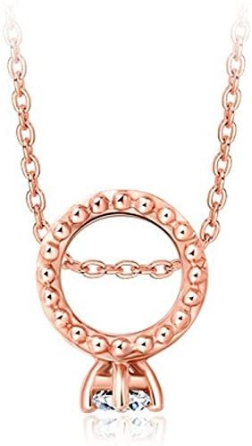 So-in-love Collection Natural Diamond and 18K Rose Gold Baby Ring Necklace