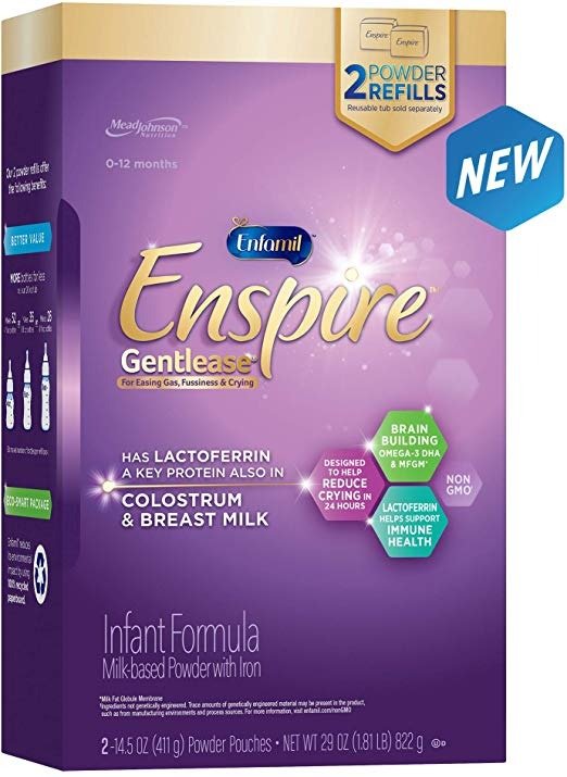 Enspire Gentlease Baby Formula Milk Powder Refill, 29 Ounce - MFGM, Lactoferrin (Found in Colostrum), Omega 3 DHA, Iron, Probiotics, Immune Support