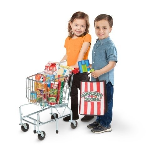 Grocery Shopping Cart, Groceries & Pretend Money Play Set (70 Pcs.) - Sam's Club