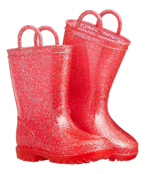 Coral Glitter Rain Boot - Kids