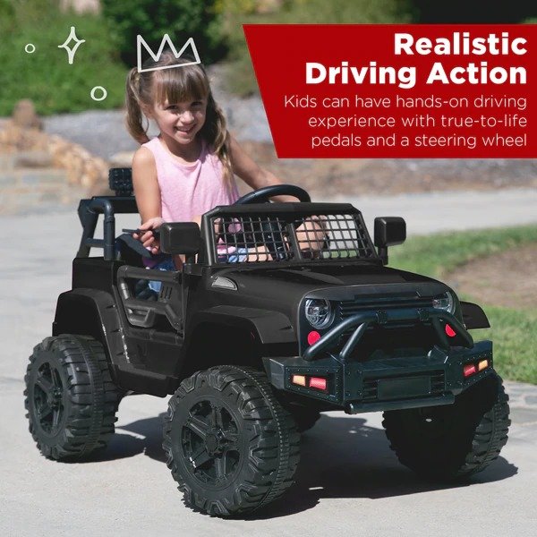 12V Kids Ride-On Truck Car w/ Parent Remote Control, Spring Suspension