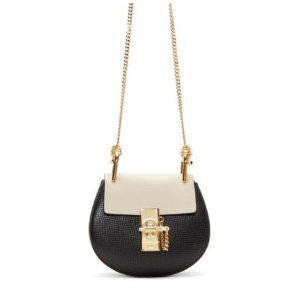 Chloé  Black & Beige Leather Nano Drew Bag