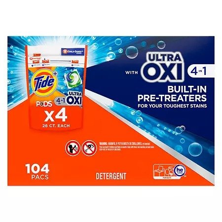 Tide PODS Ultra Oxi Liquid Detergent Pacs (104 loads) - Sam's Club