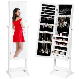 Dealmoon Exclusive: Full Length Standing Jewelry Mirror Armoire w/ Velvet Interior