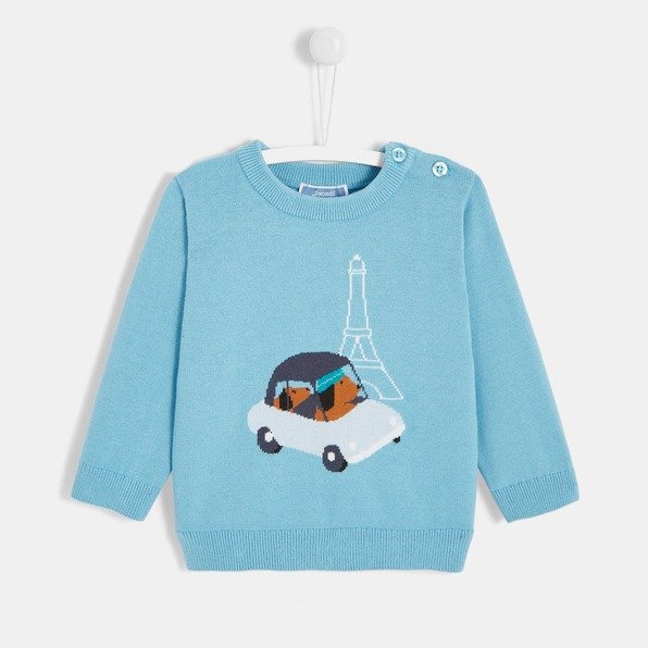 Toddler boy Intarsia motif sweater