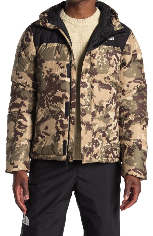 Balham Water-Resistant Hooded Camo Print Insulated Jacket