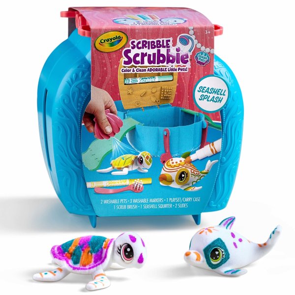 Scribble Scrubbie Ocean Animals Coloring Set, Beginner Unisex Child, 8 Pieces