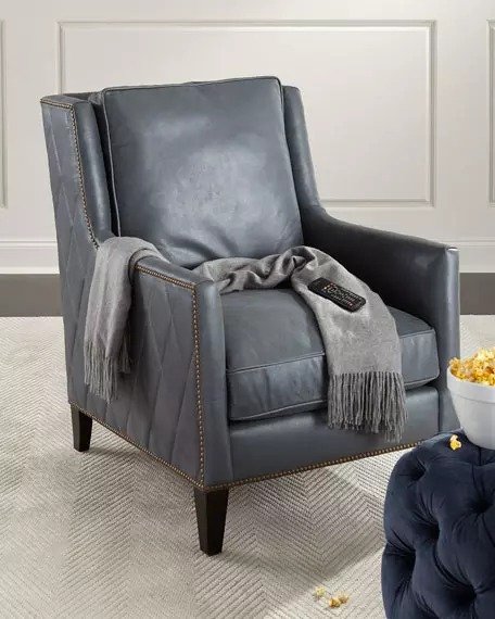 Beatrix Diamond-Tufted Leather Chair