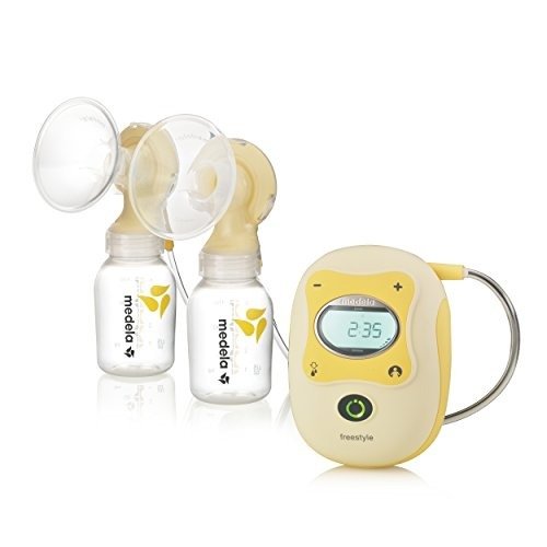 Freestyle Mobile Double Electric Breast Pump, Hands Free Breast Pump, Digital Display with Memory Button, Rechargeable Battery, Lightweight, 2 Sizes of Breast Shields