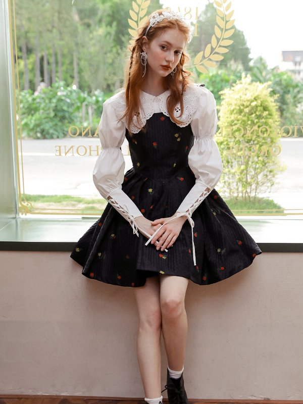 Moidew Falling Candy Rose Suspender Dress