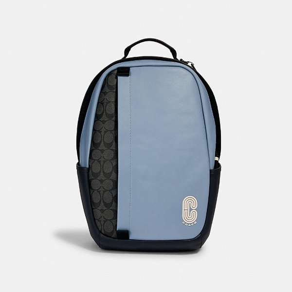Edge Backpack in Colorblock Signature Canvas With Coach Patch