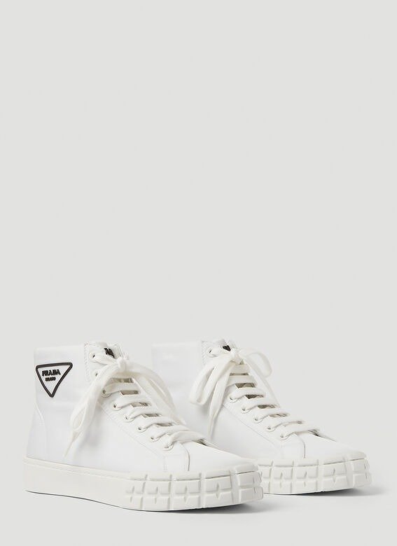 High-Top Logo Sneakers in White
