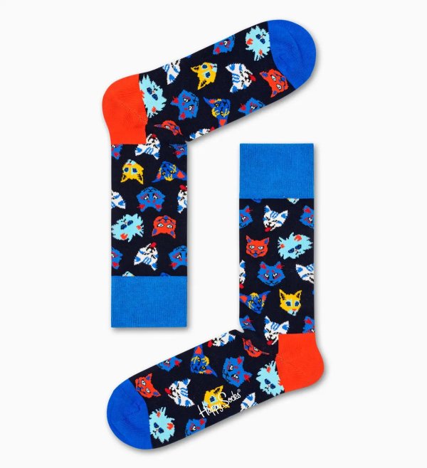 Funny Cat Socks, Blue | Happy Socks