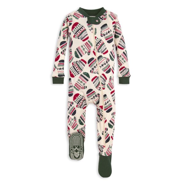 Merry Mittens Organic Baby One-Piece Holiday Matching Family Pajamas