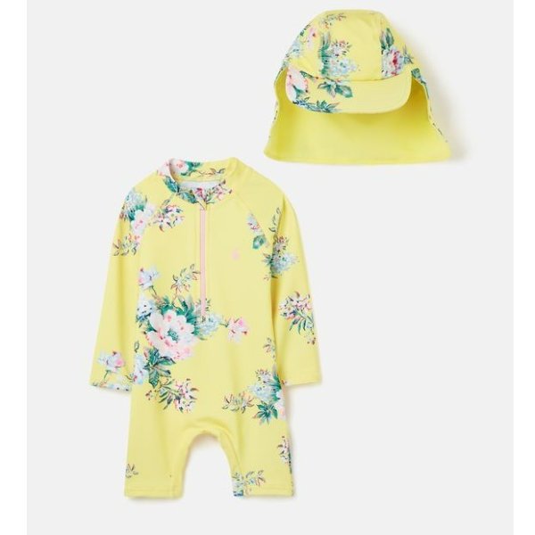 婴儿防晒泳衣+帽子套装