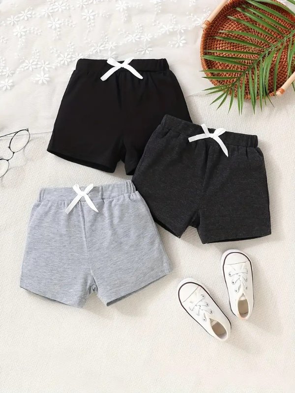 Adorable 3-Piece Outfit Set for Toddler Boys and Girls - Bow Shorts and Comfy Clothes!