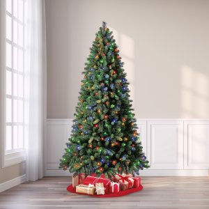 Evergreen Classics Pre-Lit Norwich Spruce Quick Set® Artificial Christmas Tree, 7.5', Color-Changing Lights