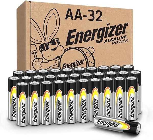 AA Batteries, Double A Long-Lasting Alkaline Power Batteries, 32 Count