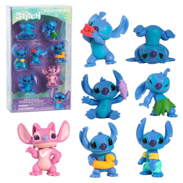 Stitch 7-Piece Collectible Figure Set, Kids Toys for Ages 3 up