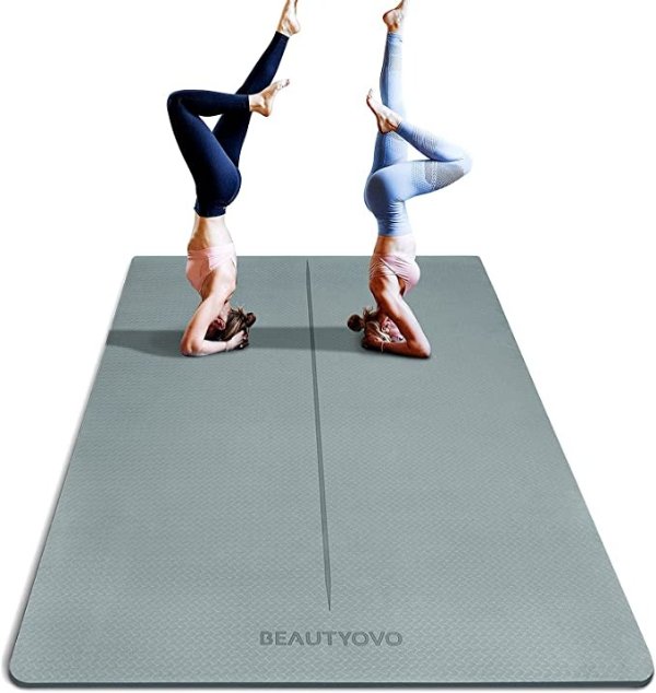 6' x 4' Large Yoga Mat, 1/3 Inch Extra Thick Yoga Mat Double-Sided Non Slip, Professional TPE Yoga Mats for Women Men, 24 Sq.Ft Large Exercise Mat for Yoga, Pilates and Home Workout